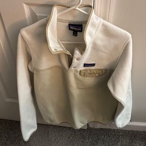 Patagonia Synchilla Cream and Tan Fleece Half Snap Pullover